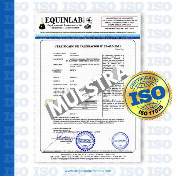 Certificado de Calibracion Trazable de multimetro 1