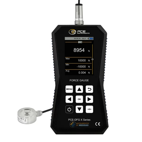 imagen de Dinamómetro con célula de carga externa para compresión hasta 10 kN PCE-DFG 10K XF - PCE Instruments