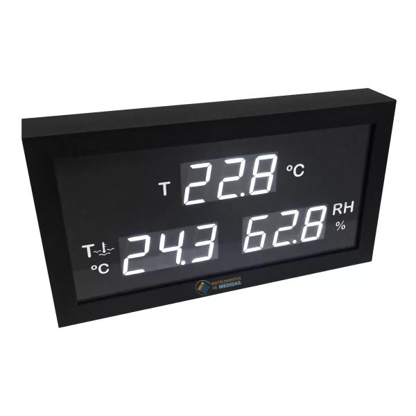 imagen de Indicador de gran formato para temperatura, humedad relativa y CO2, apto para piscinas y entornos con vapores altamente corrosivos PCE-BDT RD742 - PCE Instruments