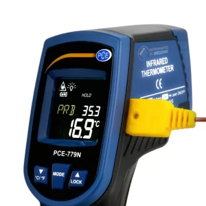 imagen de Medidor láser de temperatura compacto para medir la temperatura superficial (Incluye medición por termoelemento) PCE-779N - PCE Instruments